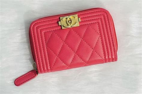 chanel boy zippy card holder|Chanel card holder zip wallet.